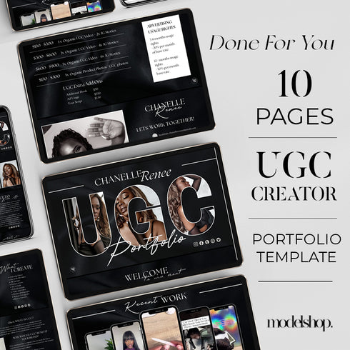Drag & Drop Creator Portfolio For Influencer, UGC & Content 10 page Template