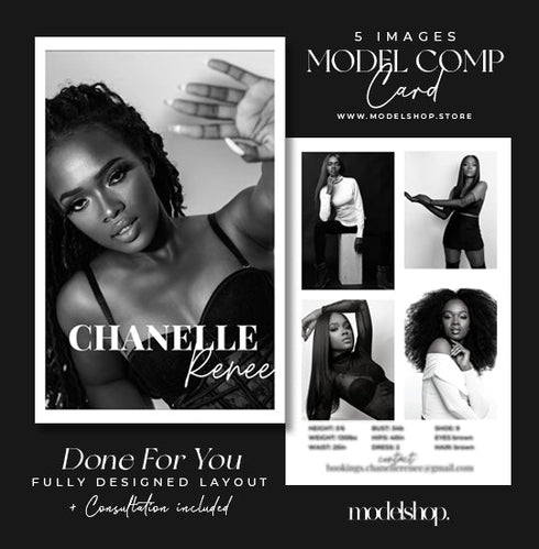 Model Comp Card Download 5 Image Layout