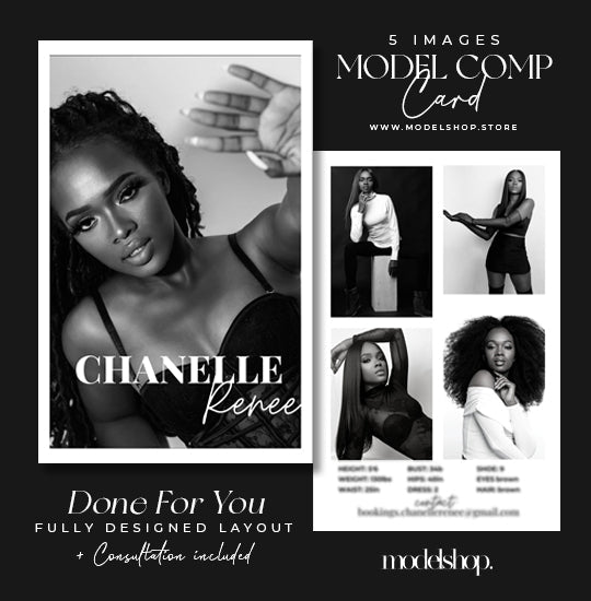 Model Comp Card Download 5 Image Layout – ModelShop Store